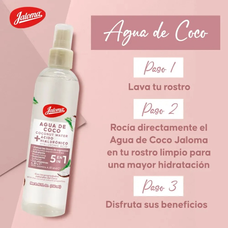 Agua De Coco Con Ácido Hialurónico Jaloma 250 ml