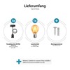 ledscom.de Retro Vintage Pendant Light Black + LED Lamp Gold