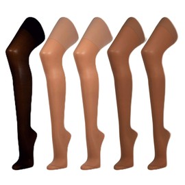 Disée Pack of 5 Support Tights 40 Denier Pearl 40-42, Powder/Pearl/Black