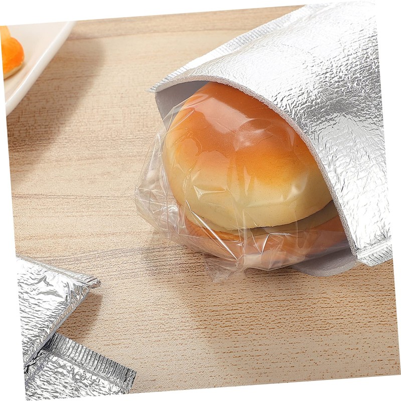 VICASKY 50pcs Aluminum Foil Insulation Bag Disposable Thermal Pouch for