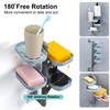 Soap holder four Layer Wall Mounted NO-Drilling Rotatable Self-draining Removable