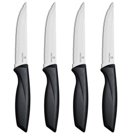 Targzier - Juego de 4 cuchillos para carne, cuchillos para bistec, cuchillos para bistec, cuchillos para bistec, cuchillos para bistec de cocina duraderos, cuchillos ergonómicos de mango plateado