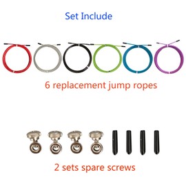 Replacement Cable for Speed Jump Rope, 6pcs 10ft Stainless Steel Wire with Polymer Coating for High Speed Jump Ropes