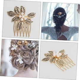 TOVINANNA 8pcs Vintage Hair Combs Leaf Design Rhinestone Headdress Accessories for Weddings and Special Occasions Elegant Women Hair Decorations