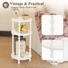 AWASEN Small Round Side Table, White End Table with 3-Tier