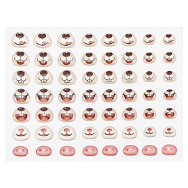 PH PandaHall - 56 pegatinas adhesivas de resina 3D para ojos, boca, nariz, dibujos animados, calcomanías decorativas de animales, conejo, cerdo, nariz, para manualidades, animales de peluche,