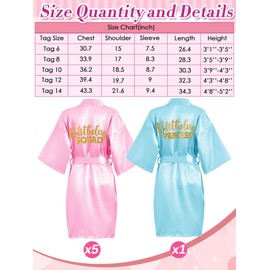 Sintuff 24 Pcs Kids Spa Party Supplies for Girls 6 Spa Party Robes 6 Tote Bags 6 Headbands 6 Eye Masks(Size 10,Sky Blue Birthday)