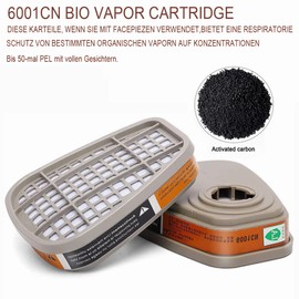 Full Mask, Respirator Mask, Reusable, Gas Mask, Full Face Mask, Industrial Dust Mask with 10 Filterable Cotton Pads, 5 Pairs of Gloves for Organic Vapours, Dust, Welding, Grinding
