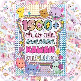Just My Style 1500+ Cute Kawaii Stickers, 43-Page Sticker Book for Scrapbooks, Planners, Features Letter Stickers, Happy Planner Stickers, Laptop Stickers, Water Bottle Stickers for Kids Teens Adults