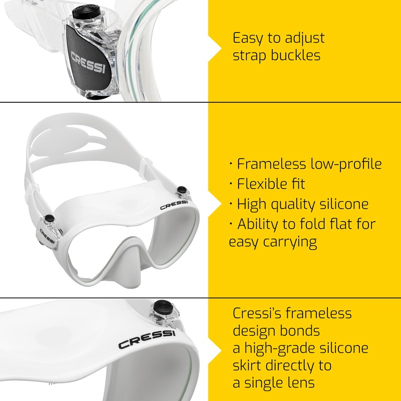 Cressi F1 Frameless Mask for Diving and Snorkelling Sizes L