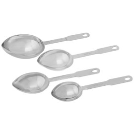 ExcelSteel 4 Piece Heavy Duty Stainless Steel Measuring Spoons, Silver