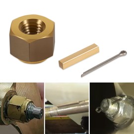USSKYBOY 5008 Prop Nut Kit Brass for 1" Or 1-1/8 Shafts with Key and Cotter Pin for Mastercraft, Nautique, Moomba, tige, centurion, supra, correct