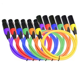 XLR Cable - Male to Female,For microphone,PA,Amplifier, Mixing Desk,Audio interface,instrument,DJ,DMX,powered Speaker System,stage lighting, balanced XLR, mic cable,Nylong Braided/PVC