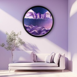 Mtadmai Moving Sand Art, 3D Sand Art Pictures Deep Sea Sandscape Living Room Decoration, 360° Rotate, Glass Crafts Solid Wood Frame, Relaxing Mood Home Office Work Wall Art Decor