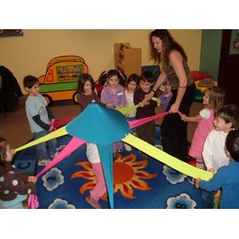 S&S Worldwide Octaband - Multi-Colored Therapy Movement Band - Dance/Movement Therapy - Group Tool (8-Arm)