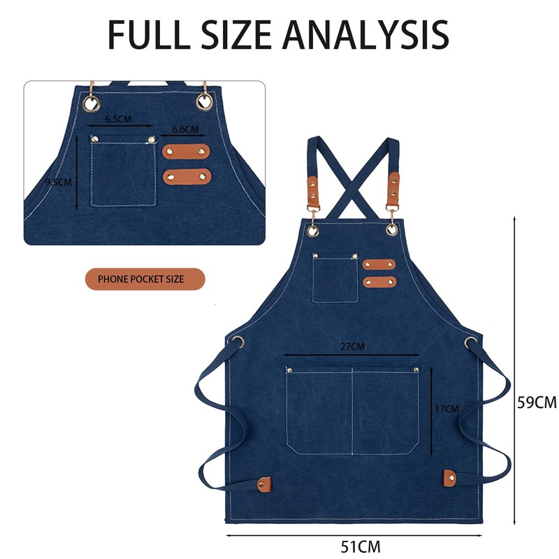 MAIGO Kids Apron - Waterproof Cotton Canvas Apron with Pockets,