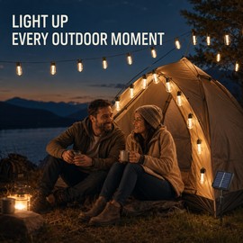 Solar LED Papaya String Lights, Warm White Waterproof Outdoor Lanterns with 8 Lighting Modes, 5M 10 LED or 8M 20 LED for Patio, Garden, Party & Camping