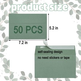 100 PCS Sage-Green A7 Envelopes 5.25 x 7.28 Inches Greeting Card Envelopes for 5x7''Weddings Invitation Cards, Greeting Cards, Birthday Baby Shower Invitations