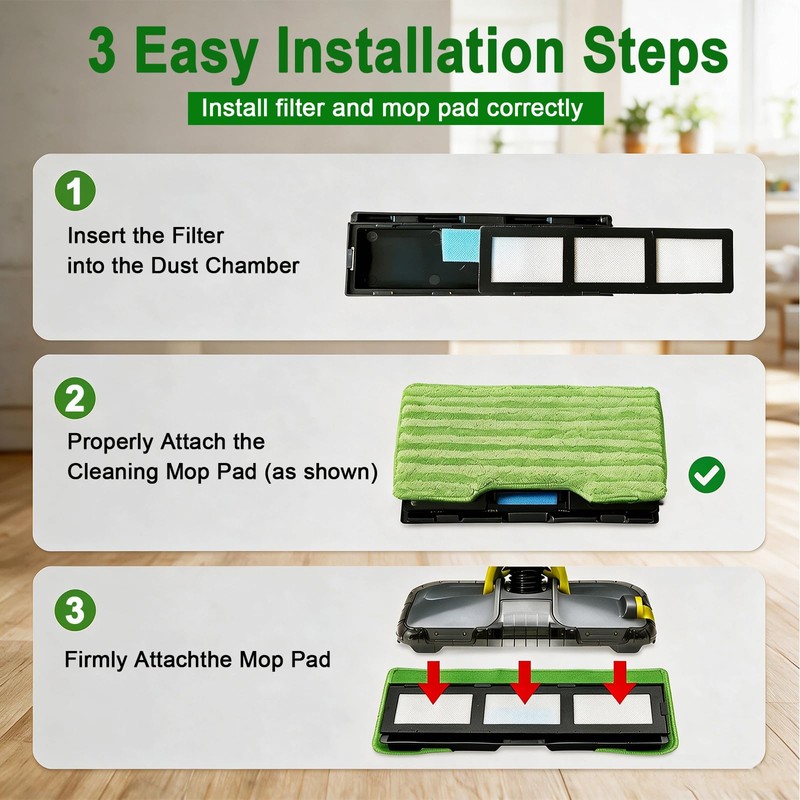 Reusable Vacmop Replacement Pads Compatible with Shark Vac Mop