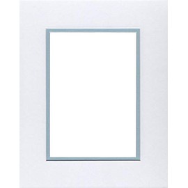 16x20 Double Acid Free White Core Picture Mats Cut for 11x14 Pictures in White and Sheer Blue