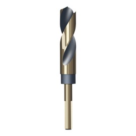 HUHAO Reduced Shank Twist Drill Bits 12mm Black Nitride & Gold Titanium Coated HSS 4341 with 10mm Shank,118-Degree Split Point, Metal Drill Bit for Stainless Steel Alloy Metal Plastic Wood