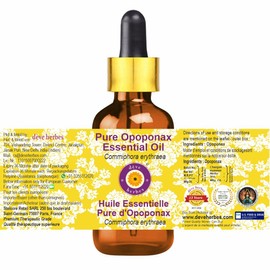 dève herbes Pure Opoponax Essential Oil (Commiphora erythraea) with Glass Dropper Natural Therapeutic Grade Steam Distilled 15ml (0.5 oz)