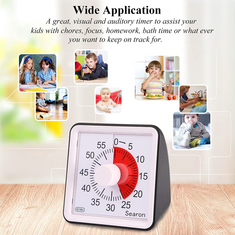 Searon Timer, Visual Timer for Kids and Adults, 3.07 Inches