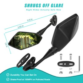 VenxyKod Universal Rear View Mirrors Fit For CBR600 F4 F4I Motorcycle Rear View Side Mirrors 1999-2006 CBR900 CBR919 CBR929 CBR954 1998-2003 RC51 RVT1000 DD250E DD300 DD350