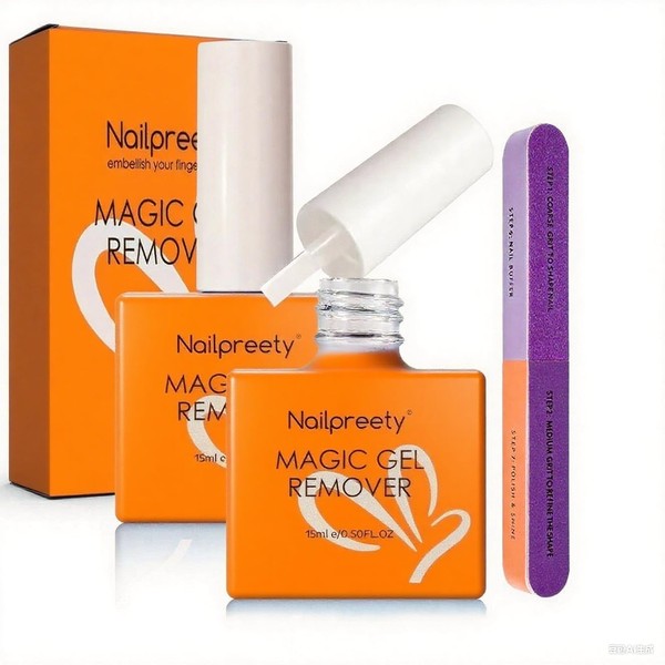 2 Stück 10ml Gel Nagellack Nagellackentferner, Shellac Entferner, Einfach und