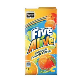 Five Alive Passionate Peach Citrus Juice Box, 1 Liter/2.2lbs, 12-Pack {Imported from Canada}