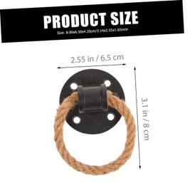 Gadpiparty 2Pcs Vintage Rope Pull Handles Decorative Door Knobs for Cupboards Easy Install Cabinet Hardware Durable Ring Design Home Furniture Accent