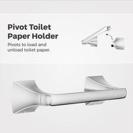 Pfister Bruxie Toilet Paper Holder, Bathroom Tissue Roll Holder, Wall-Mounted, Screw-in, Polished Chrome Finish, BPHBIE0C