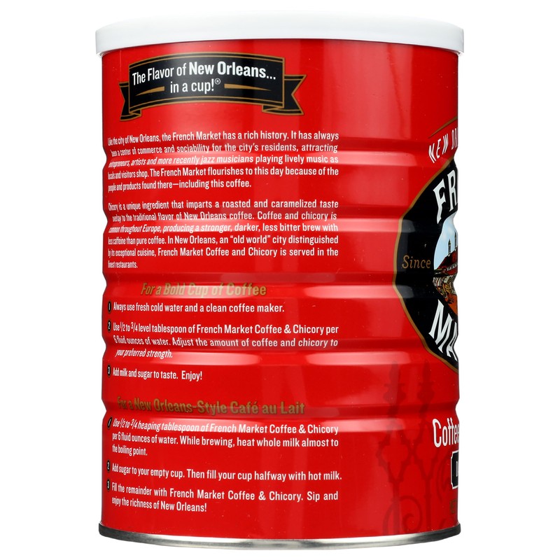 French Market Coffee & Chicory Dark Roast Ground Coffee, 12oz