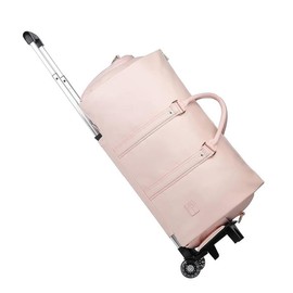 SEYFOCNIA Rolling Garment Bag Roller Duffle Bag with Wheels Rolling Garment Bags for Travel 3 in 1 Garment Bag Carry On Bag Weekender Bags Garment Duffel Bag for Men or Women-Brown dustproof unisex travel bags - Color: Pink
