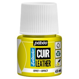 PEBEO - Setacolor Leather - Acrylic Paint for Leather and Faux Leather - Personalization Bag, Shoes, Sneakers - Scratch Resistance, Wrinkles, Scrub - Neon Effect - Neon Yellow - 45ml