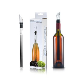 Restaurantware-Bar Lux 3-in-1 Wine Chiller Stick With Aerator And Pourer, 1 Rapid Iceless Wine Chilling Rod - Fits In All Standard Sized Bottles, Stainless Steel Bottle Cooler Stick, For Wine Lovers