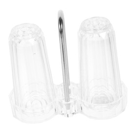 Ciieeo 2 Sets Multipurpose Acrylic Spice Dispenser with Lidded Seasoning Jars and Holder Easy to Clean Space Saving Condiment Storage for Salt Pepper and Spices