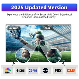 AtomDream Tech Indoor Digital TV Antenna – Quick Installation, Extended Range Reception for Local Channels, Supports 4K/1080P Smart TVs – Includes 9.84 FT Coax Cable