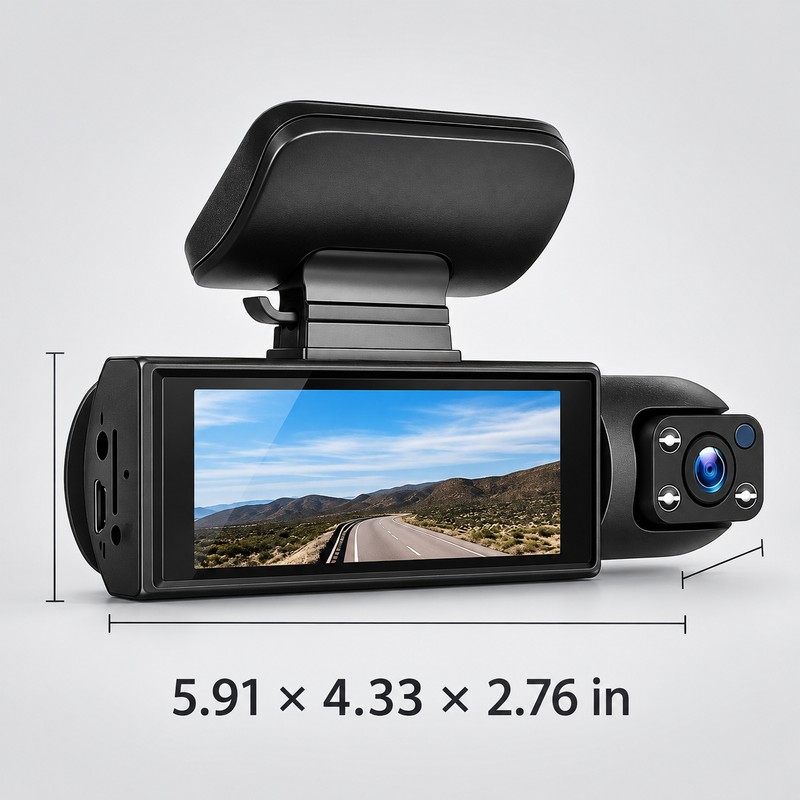 1080P Dual Camera Car Dash Cam with 64GB SD Card