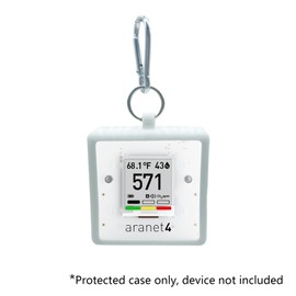 Travel Case/Protective Sleeve/Carabiner Compatible for Aranet4 CO2 Monitor, White