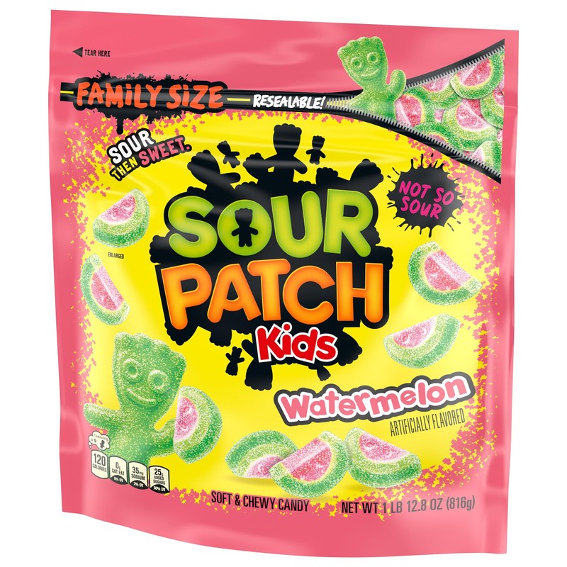 SOUR PATCH KIDS Watermelon Soft & Chewy Candy, Family Size,