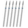 YUXIANLB 6pcs Cuticle Drill Bit, Flame Shape Diamond Nail Drill