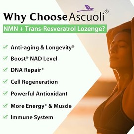 Sublingual NMN 500mg + Trans-Resveratrol 400mg, 3-in-1 Advanced Formula 99% Pure NMN Resveratrol Supplement for Boost* NAD, Cell, Immune, Energy & Mus