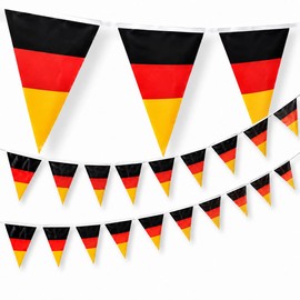 TK Gruppe Timo Klingler XXL 25 Metre Bunting Germany Garland Black, Red, Yellow (Gold) as Decoration Fan Item, Party Decoration for the World Cup 2026 Football World Cup (25 Metres)