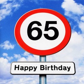 Twizler 65th Birthday Card - Roadsign - 65 Year Old – Age 65 Birthday Card