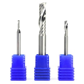 O-Flute CNC Router Endmill Bit Set for Acrylic, HDPE, ACM and Plastics - Includes 1/4", 1/8" [Premium], 1/16" O-Flute Bits - 100% Carbide, Precision Cutting, Ideal for Plastics - 1/4" & 1/8" Shanks