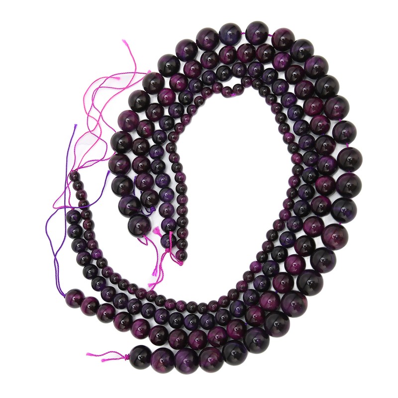 4pcs Natural Stone Tiger Eye Round Beads Bracelet Tiger Eye