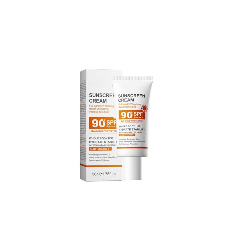 Sunscreen SPF 90+,Large-capacity Body Sunscreen and Hair Removal Cream