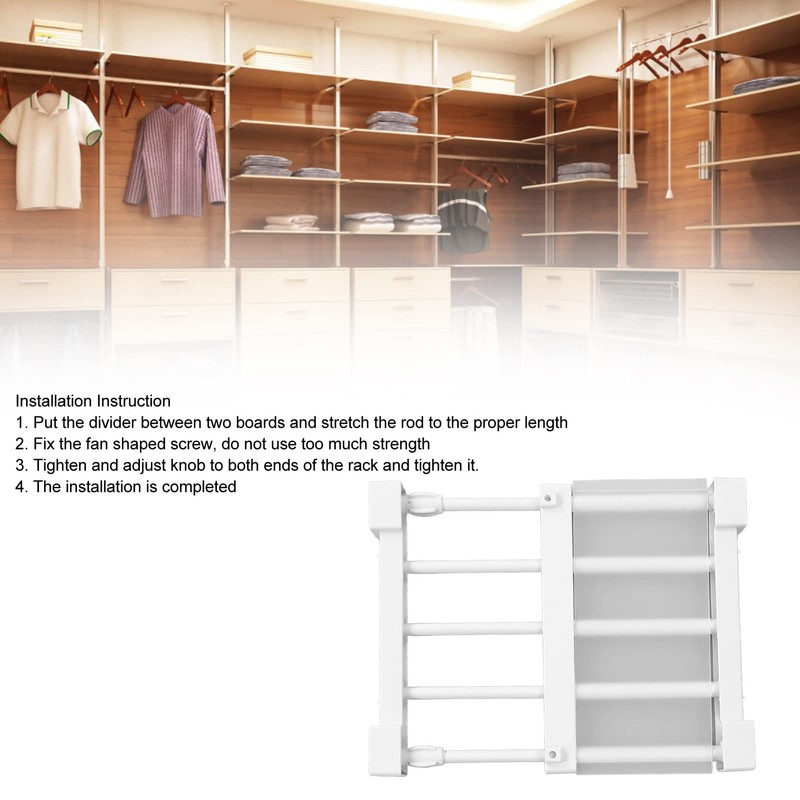 TUORE DIY Cabinet Divider Rack, Multi Functional Nail Free Expandable