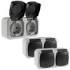 ChiliTec Surface-Mounted Socket, Pack of 3, Wet Room Sockets, 2-Way,